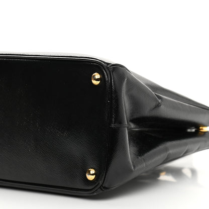 Prada Saffiano Vernice Medium Double Zip Tote Black 10 of 12
