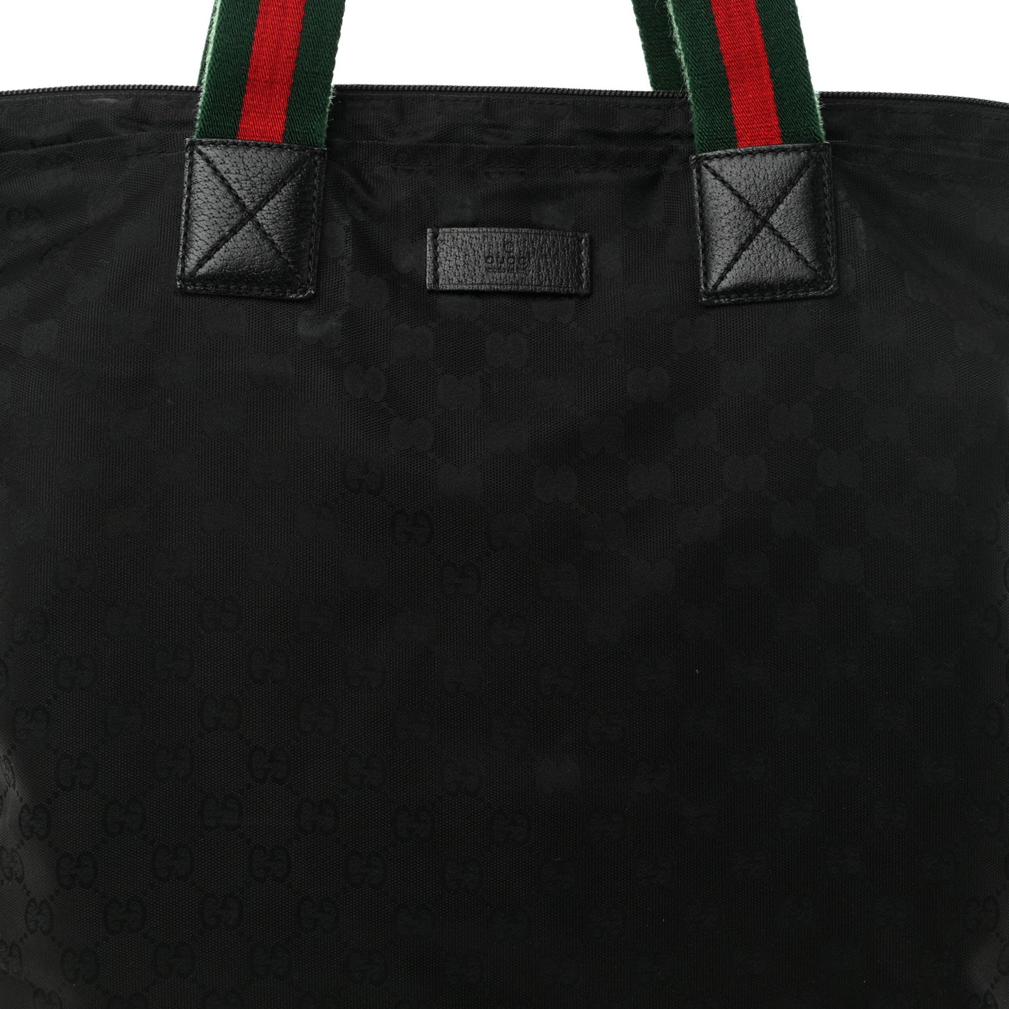 GG Monogram Large Web Handle Vertical Tote Black