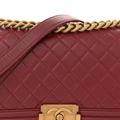 Chanel Lambskin Quilted Medium Boy Flap Dark Red 8 of 15