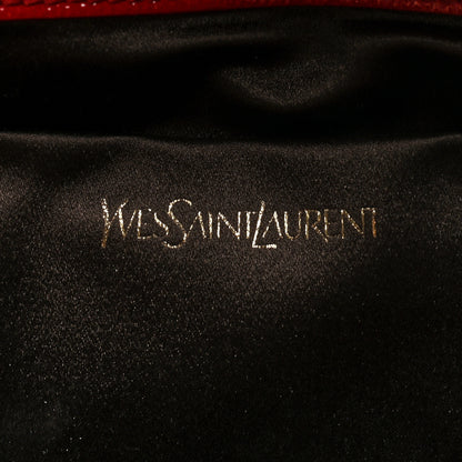 Saint Laurent Textured Patent Monogram Large Belle De Jour Clutch Red 6 of 7