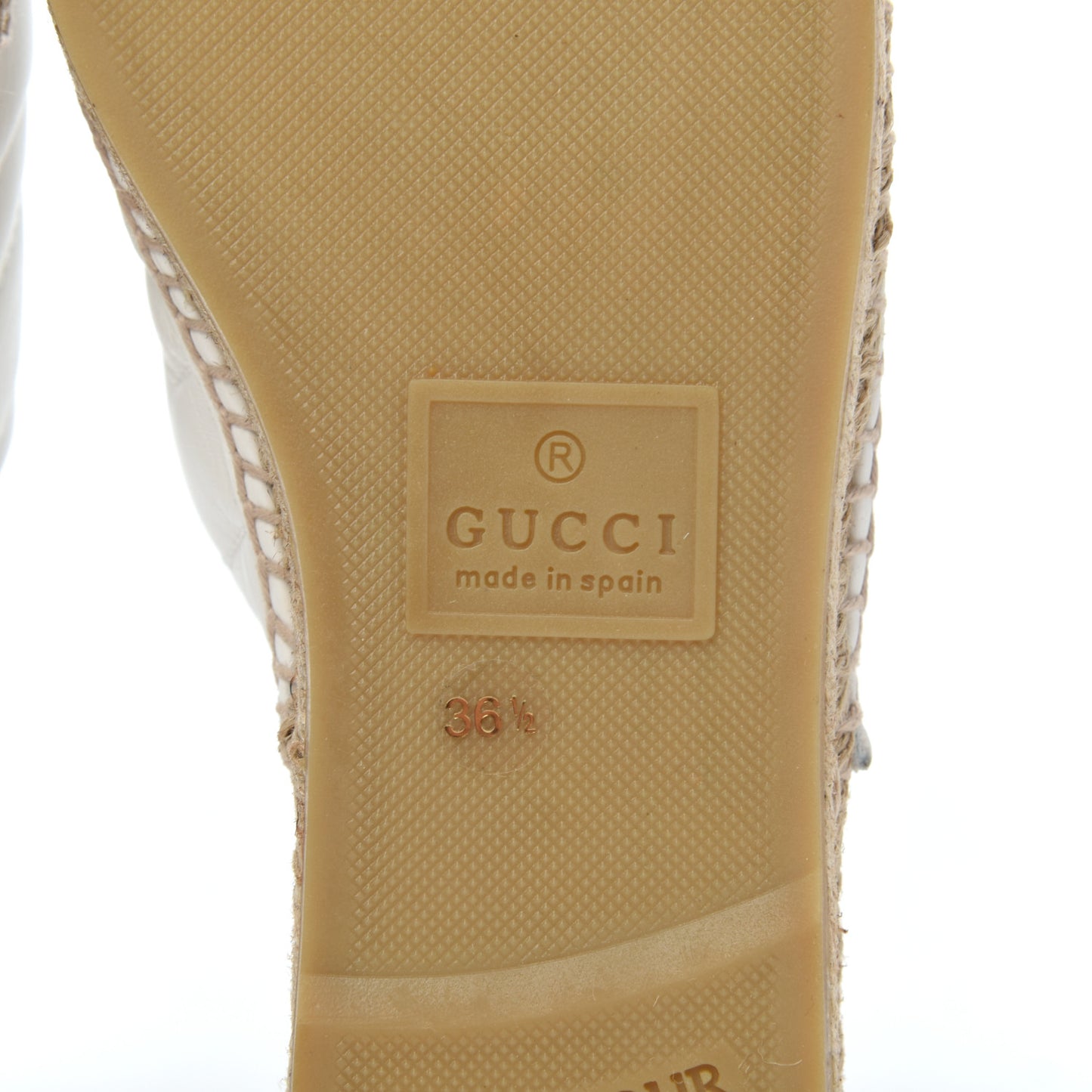 Nappa Matelasse GG Marmont Espadrille Slippers 36.5 Great White
