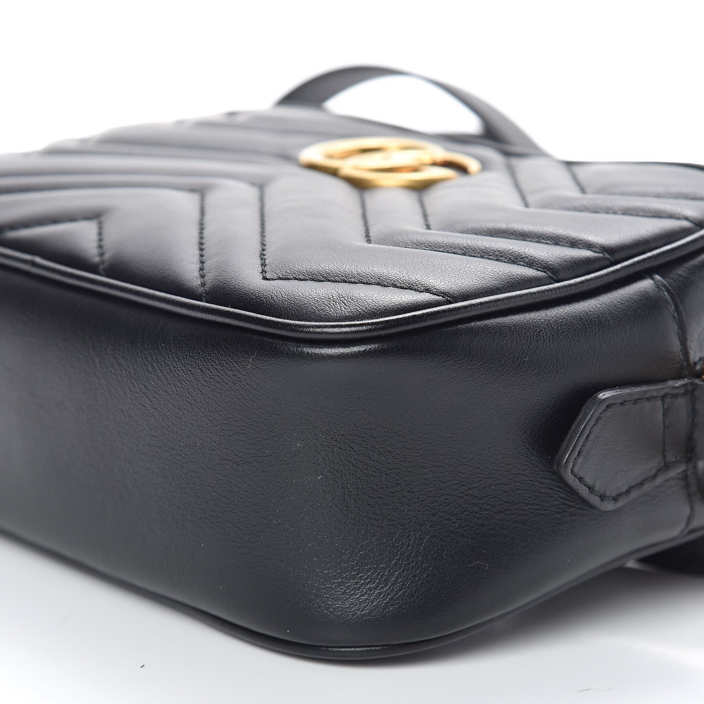 Calfskin Matelasse Mini GG Marmont Chain Shoulder Bag Black