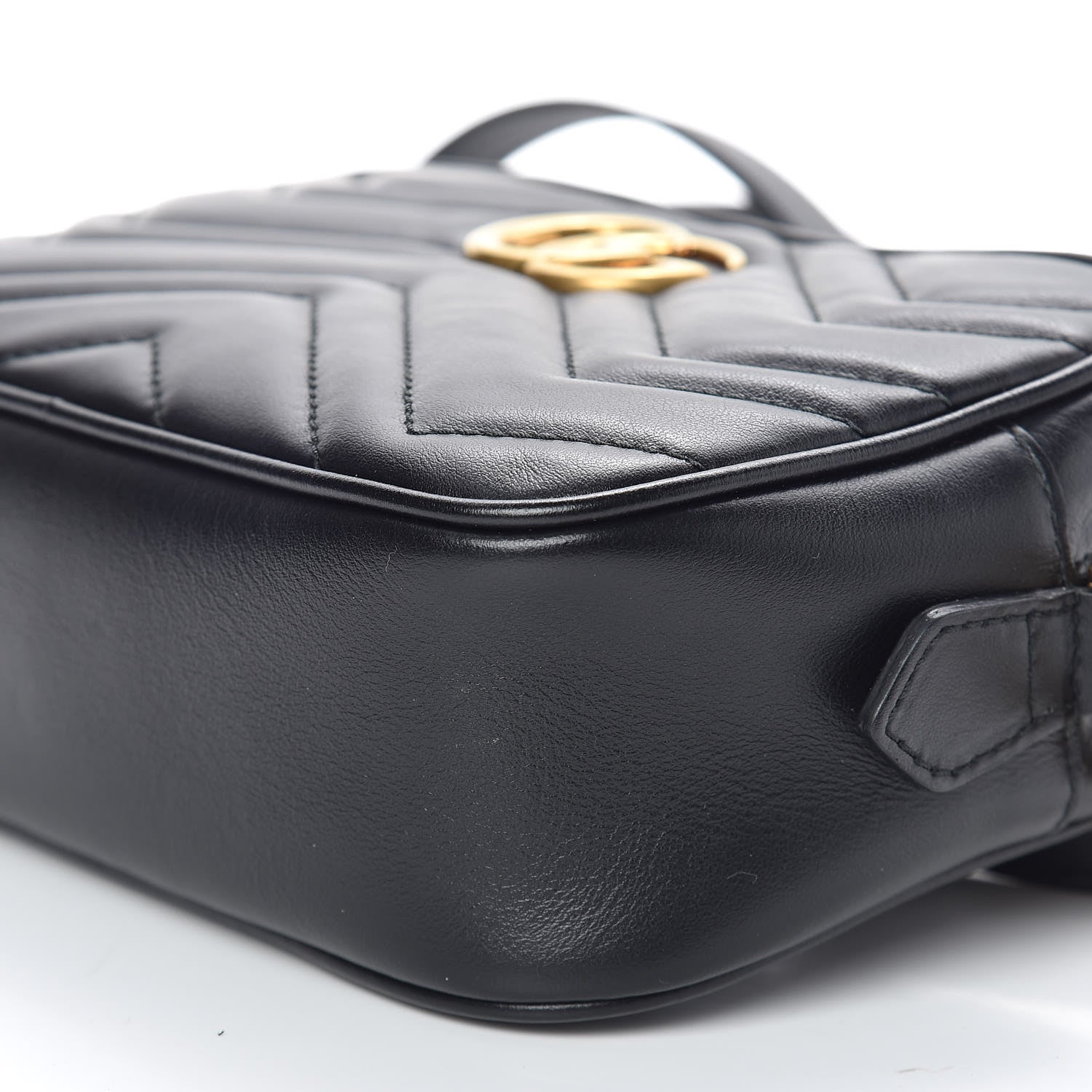 Gucci Calfskin Matelasse Mini GG Marmont Chain Shoulder Bag Black 7 of 10