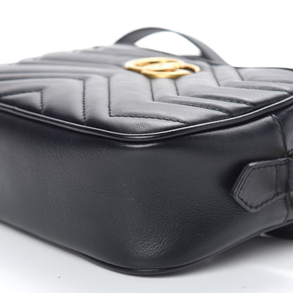 Gucci Calfskin Matelasse Mini GG Marmont Chain Shoulder Bag Black 7 of 10