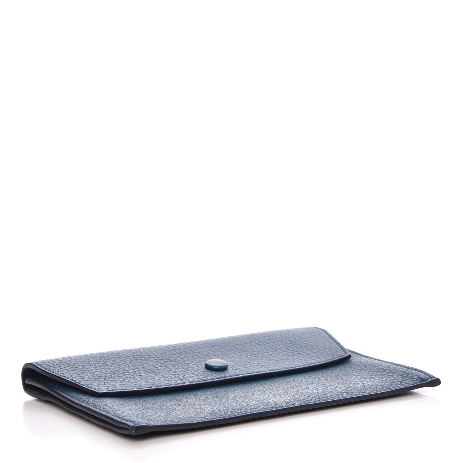 Celine Crisped Calfskin Tie Knot Companion Pouch Blue Denim 4 of 7