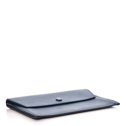 Celine Crisped Calfskin Tie Knot Companion Pouch Blue Denim 4 of 7