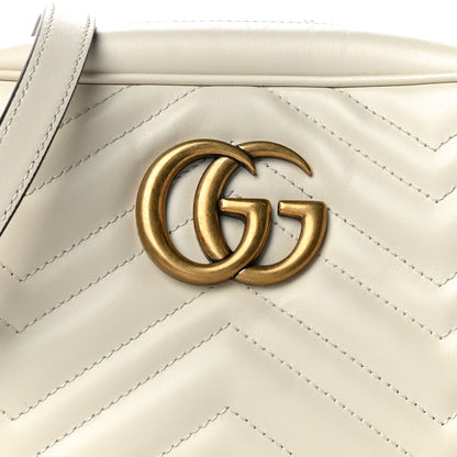 Gucci Calfskin Matelasse Small GG Marmont Chain Shoulder Bag White 9 of 12