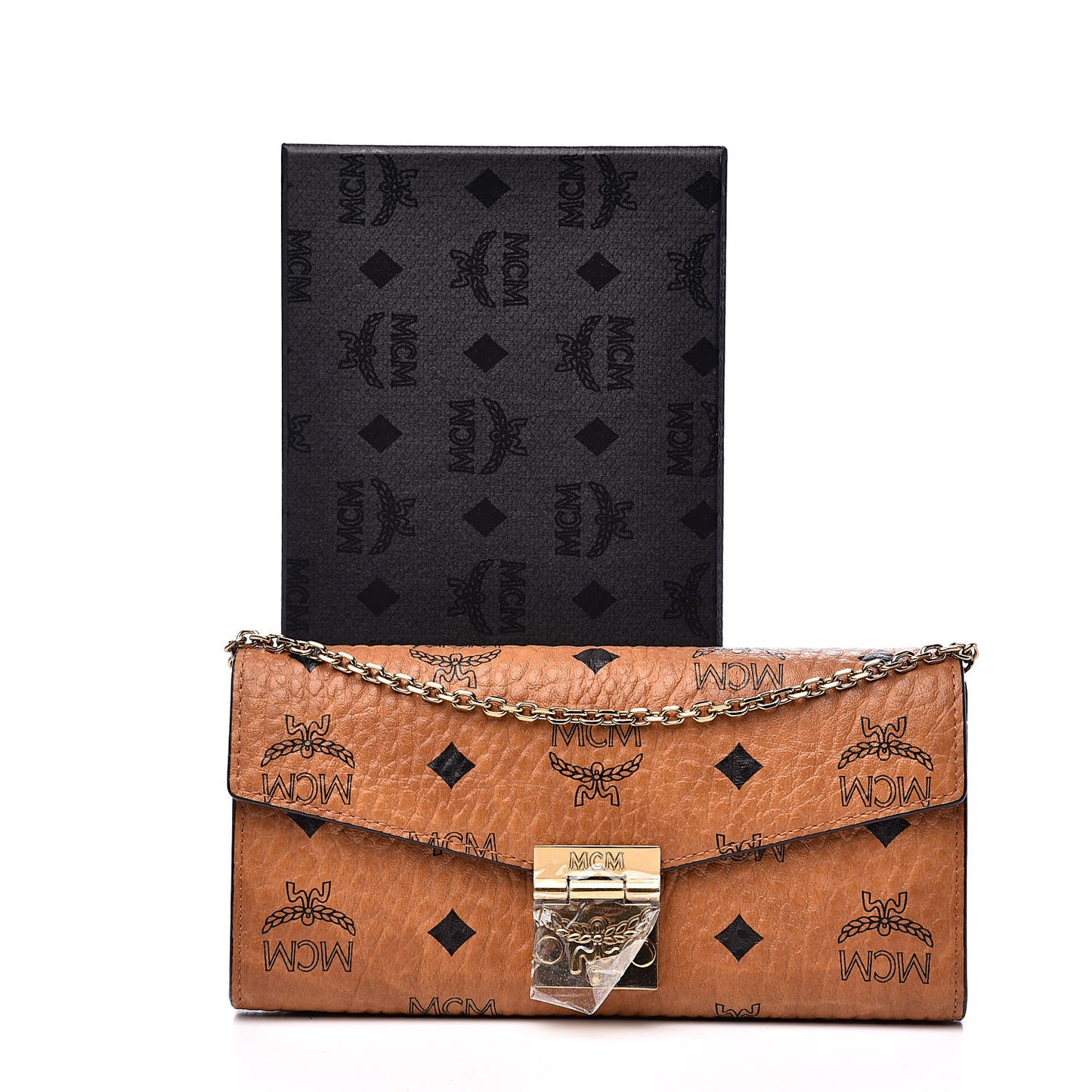 Visetos Large Patricia Wallet On Chain Cognac
