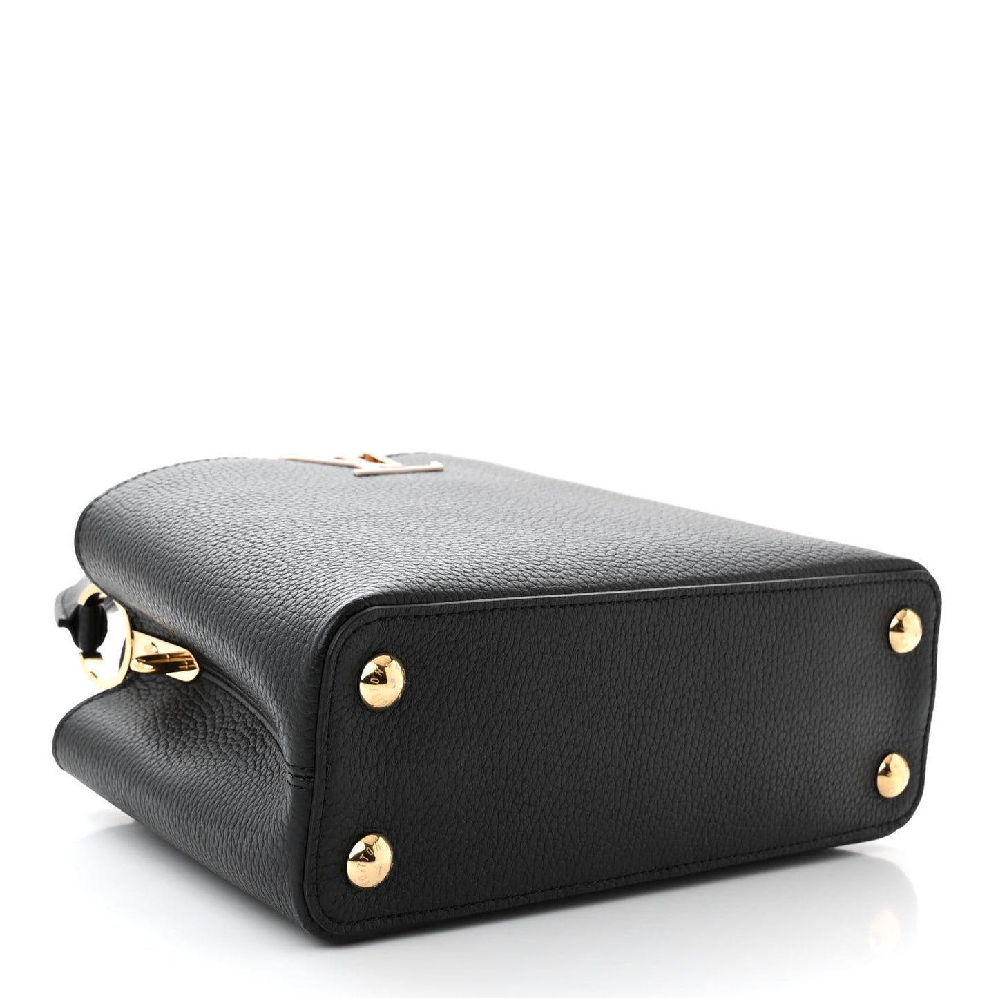 Taurillon Enamel Flower Padlock Chain Capucines BB Black