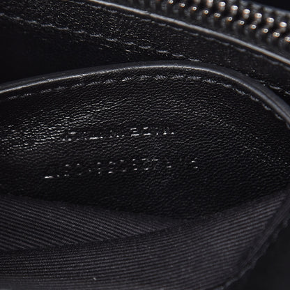 Saint Laurent Sheepskin Matelasse Chevron Monogram Medium Pins College Bag Black 7 of 11