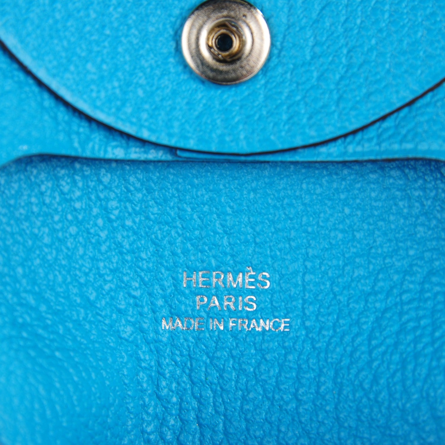 Hermes Chevre Mysore Bastia Coin Purse Bleu Azteque 6 of 7