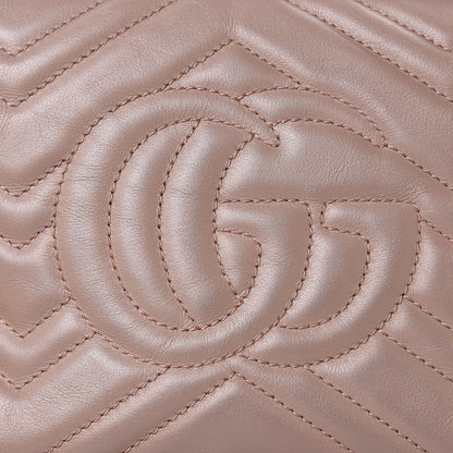 Gucci Calfskin Matelasse Small GG Marmont Chain Shoulder Bag Porcelain Rose 9 of 11