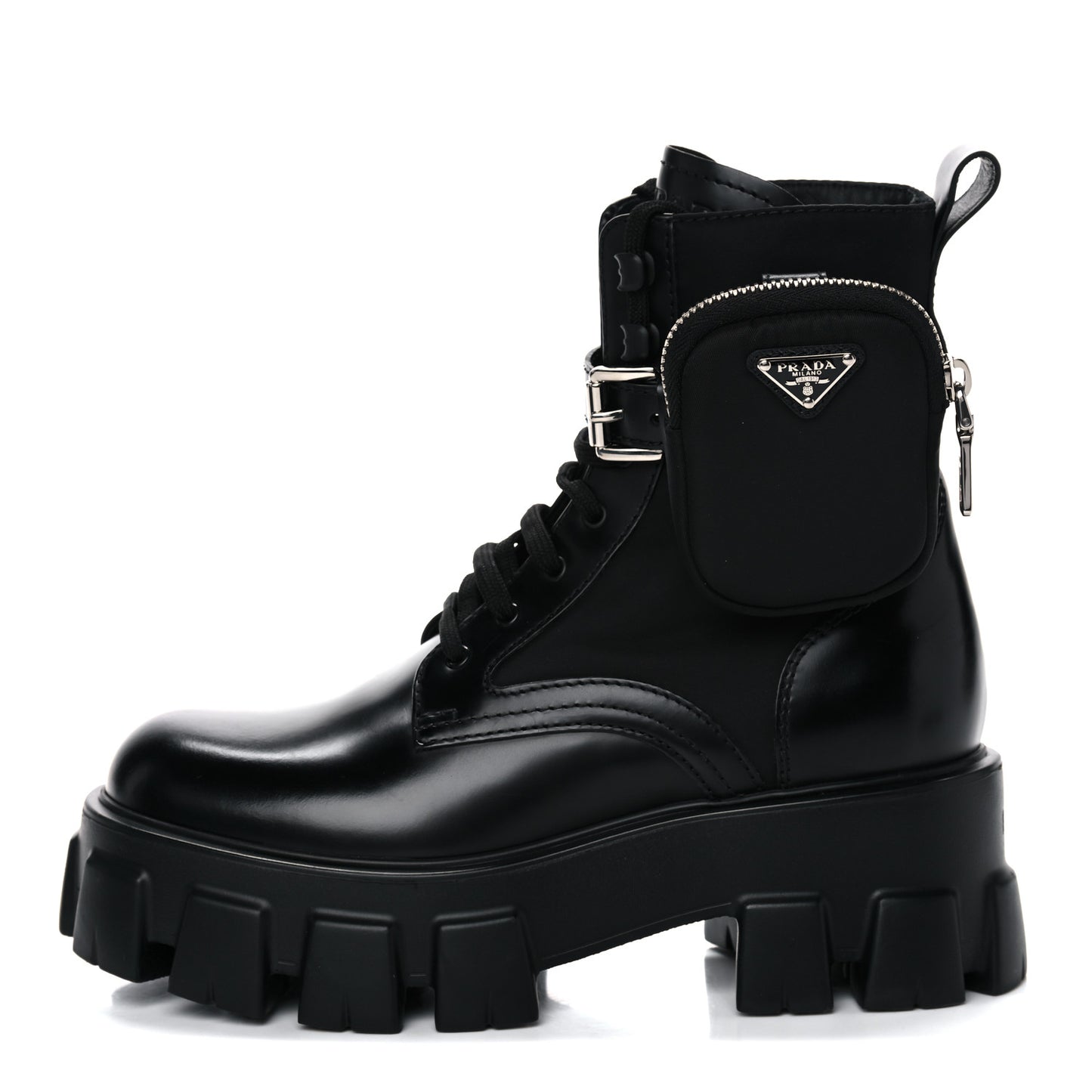 Spazzolato Rois Nylon Metal Triangle Logo Monolith Pouch Pocket 55mm Boots 37 Black