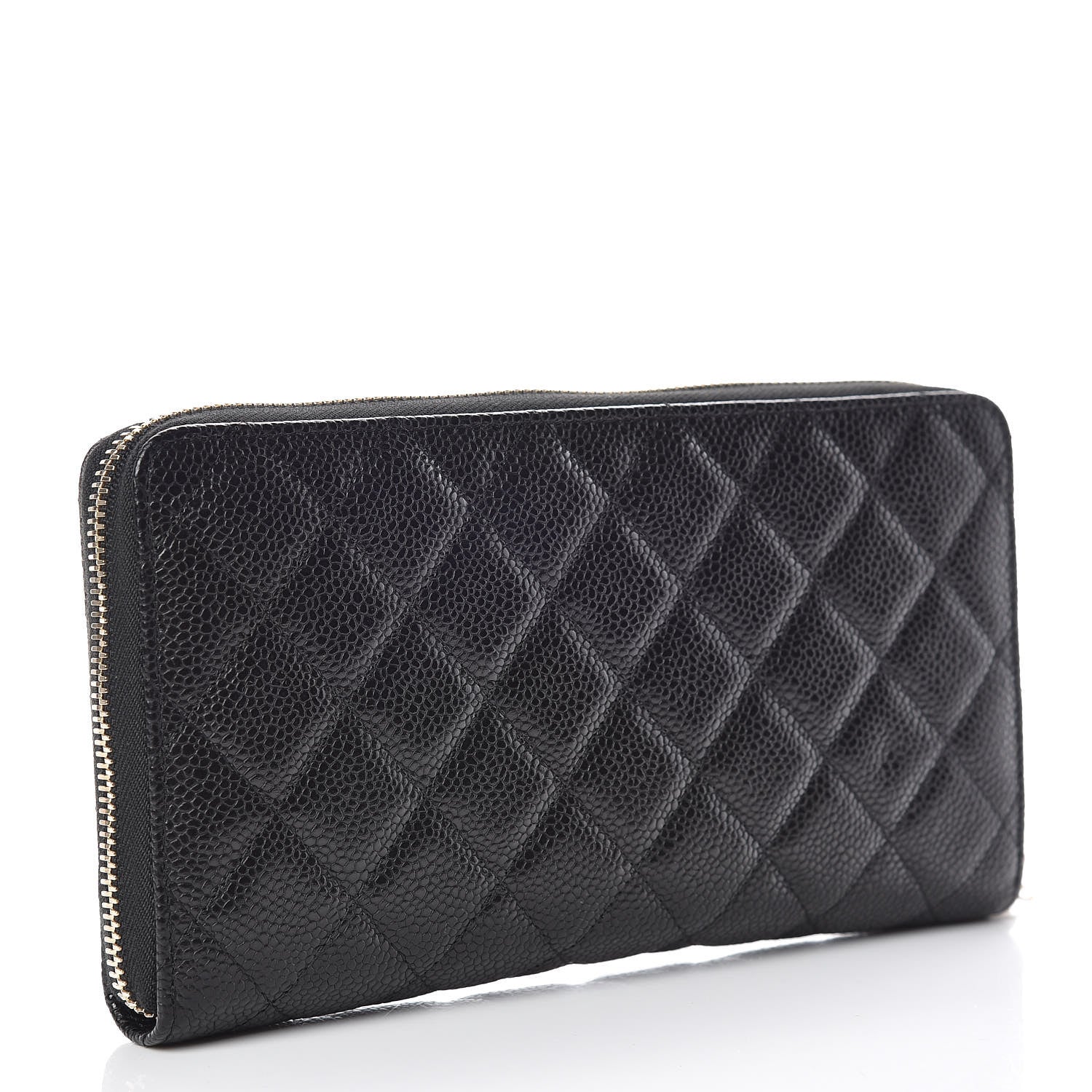 Chanel Caviar Quilted Large Zip Around Organizer Wallet Black 3 of 11