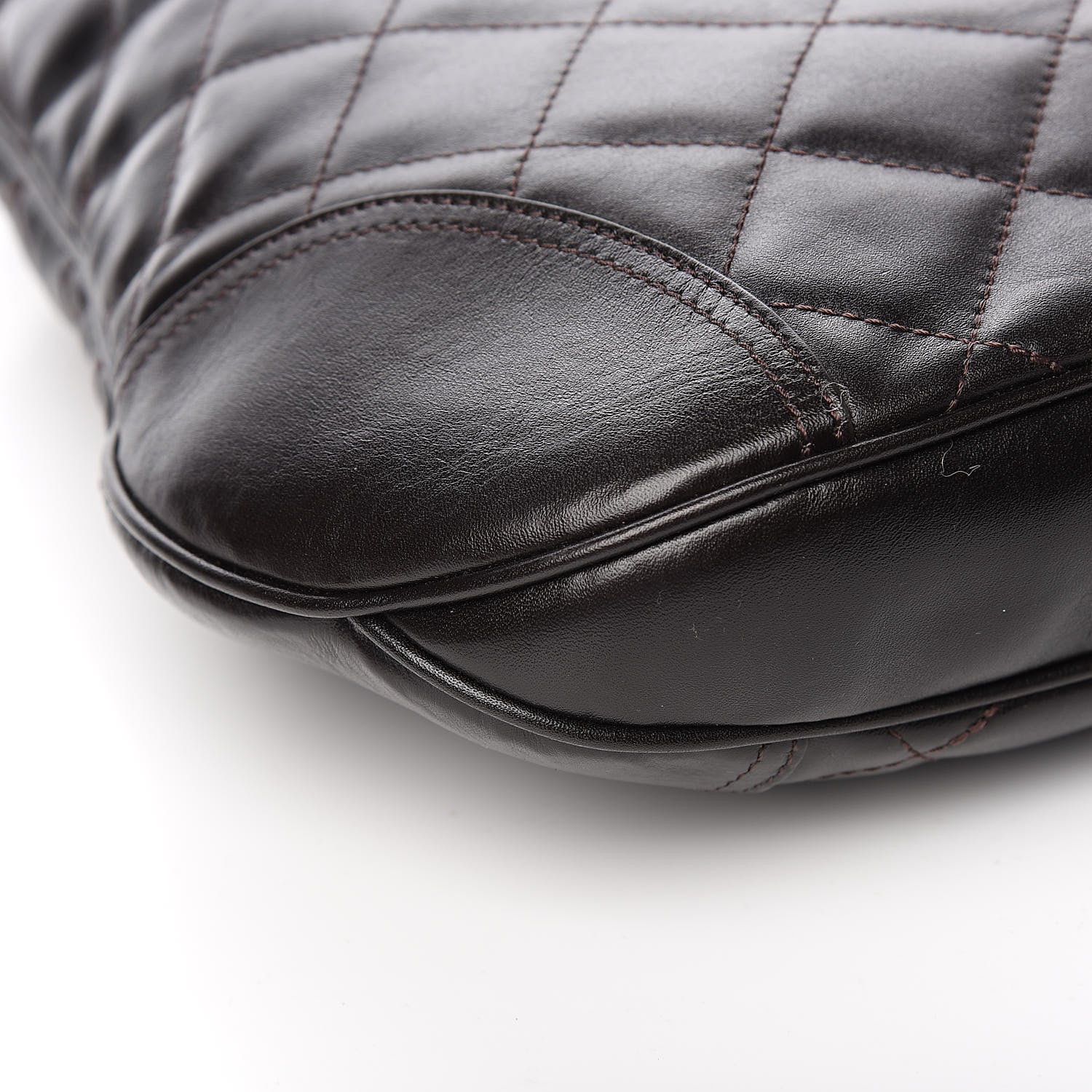 Burberry Calfskin Quilted Brook Hobo Dark Brown 7 of 9