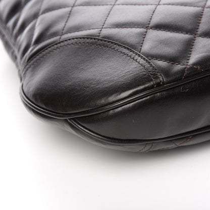 Burberry Calfskin Quilted Brook Hobo Dark Brown 7 of 9