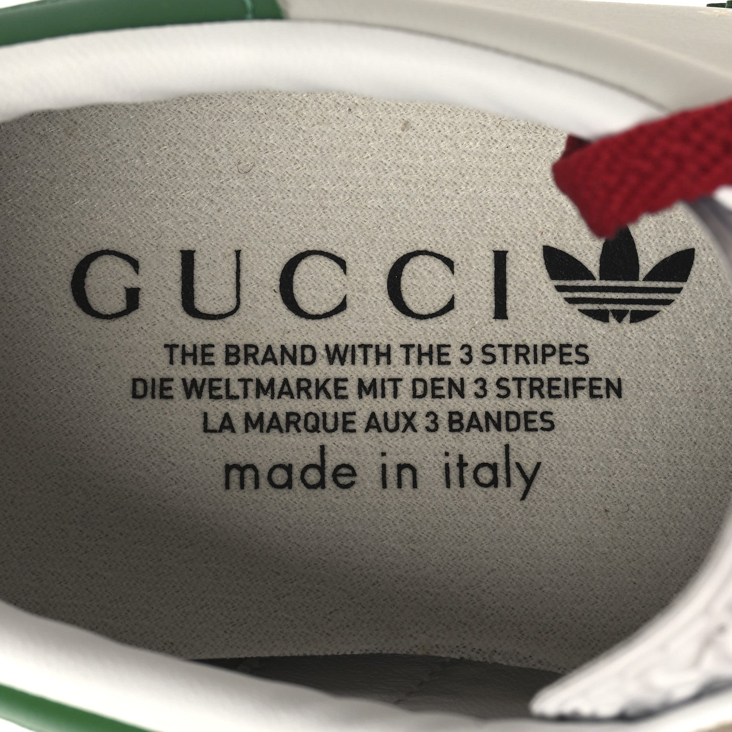 Gucci X ADIDAS Suede Madeira Gazelle Wedge Sneakers 40.5 Oatmeal White New Shamarock Hibiscus Red 9 of 10