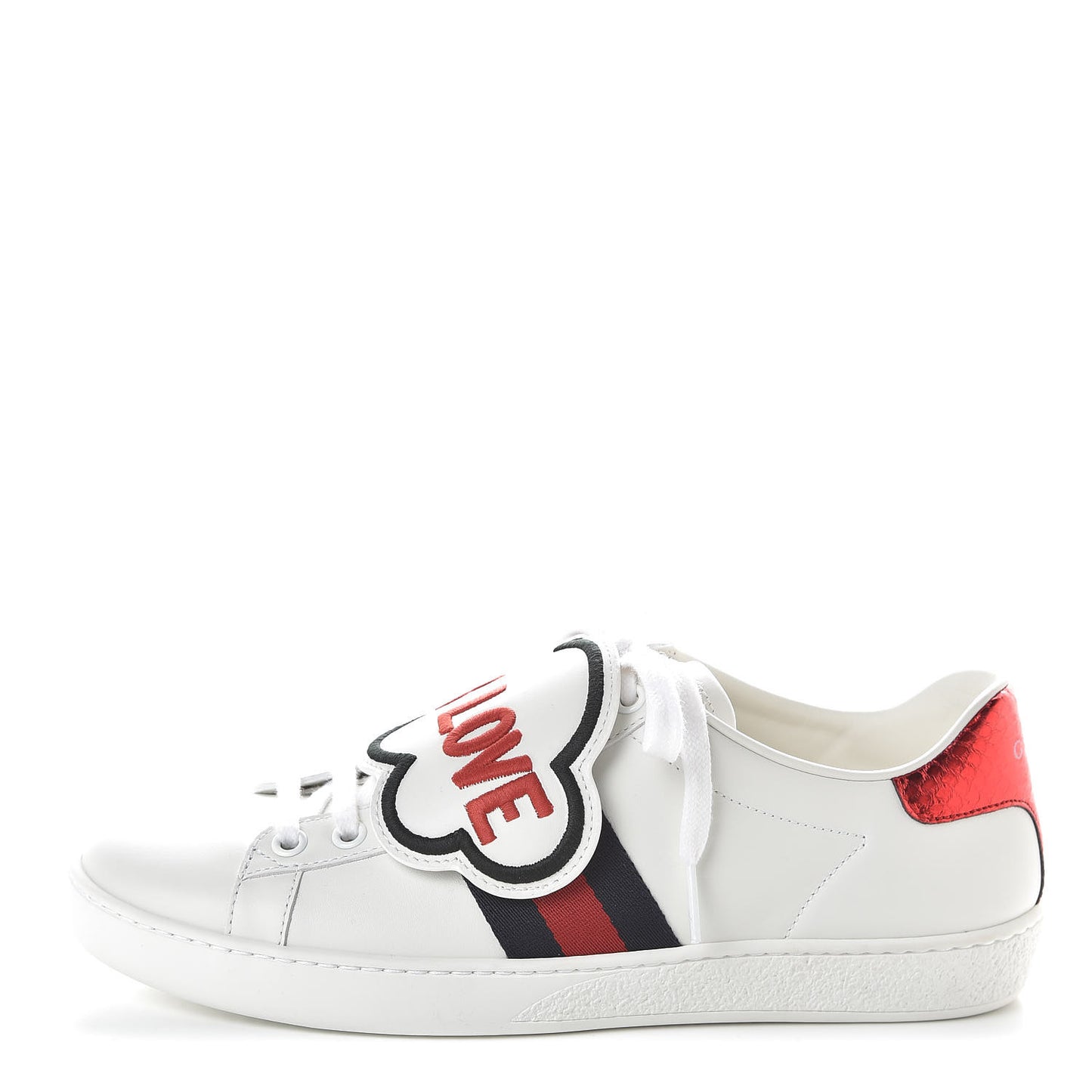 Calfskin Ayers Blind For Love Embroidered Womens Ace Sneakers 37 White
