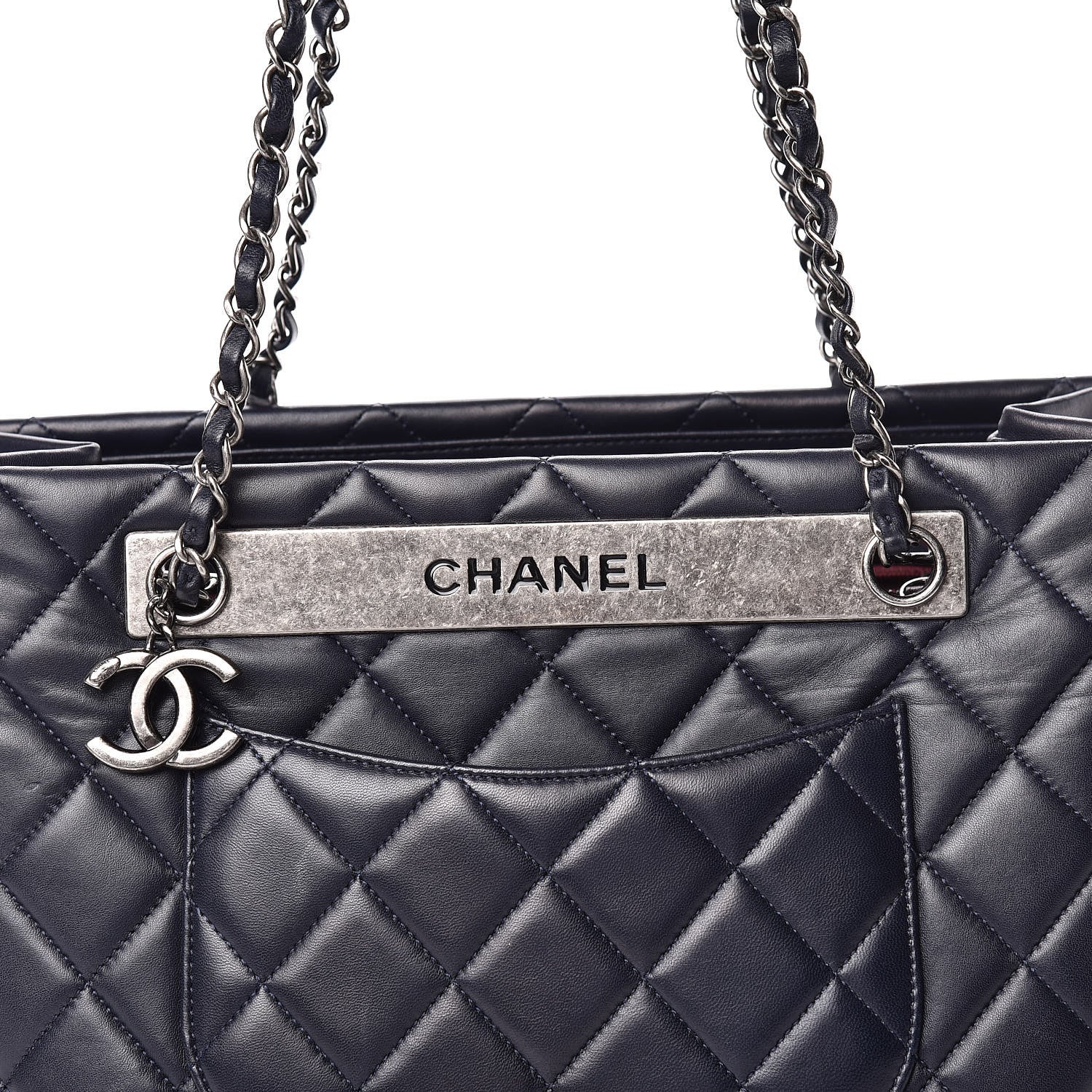 Chanel Lambskin Quilted Trendy CC Tote Navy 12 of 19