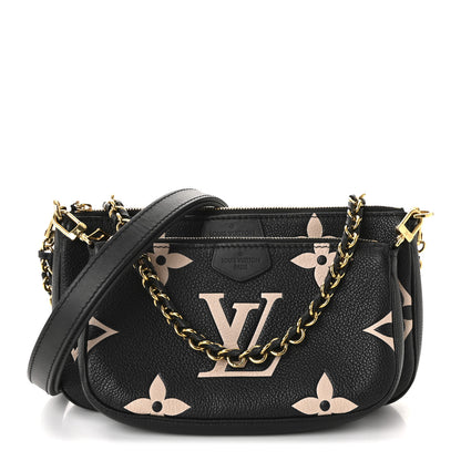 Louis Vuitton Empreinte Monogram Giant Multi Pochette Accessories Black Beige 1 of 9