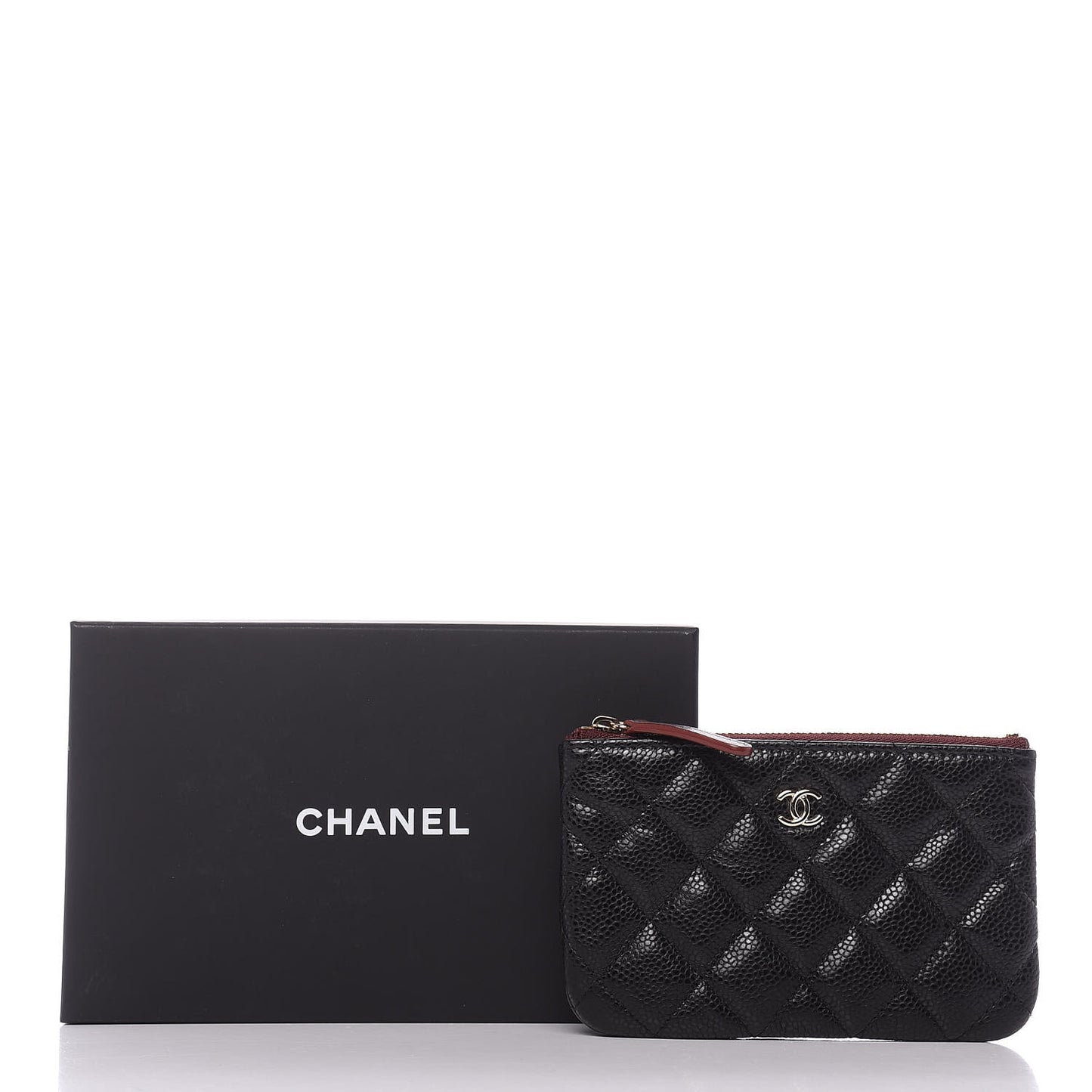 Caviar Quilted Small Cosmetic Case Black