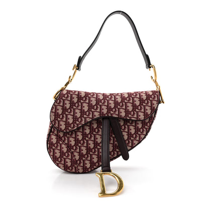 Christian Dior Oblique Saddle Bag Burgundy 1 of 10