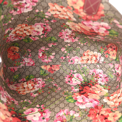 Gucci GG Supreme Monogram Blooms Large Reversible Tote Beige Multicolor Dry Rose 9 of 20