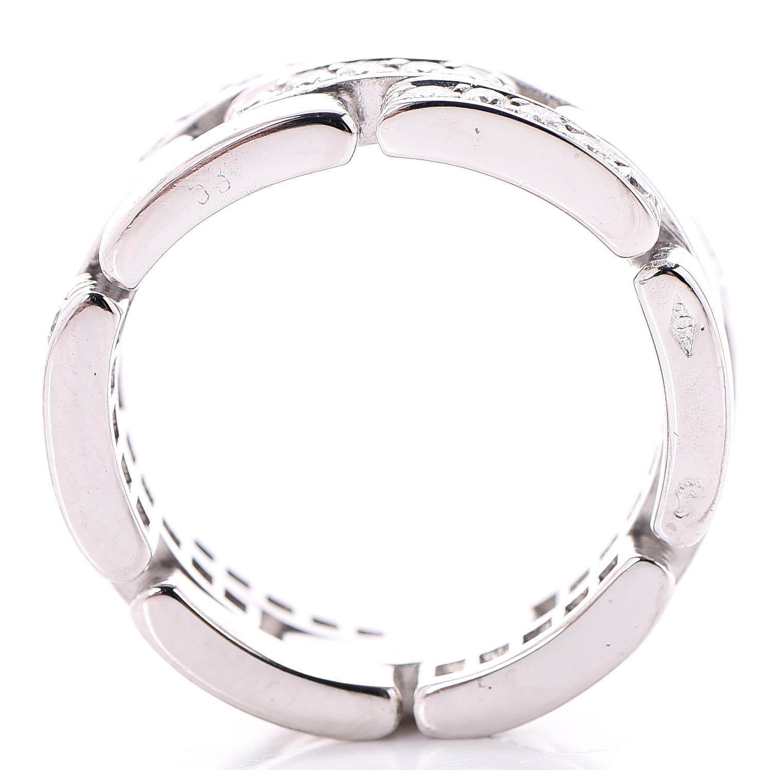 Cartier 18K White Gold Diamond Maillon Panthere Ring 53 6.25 5 of 5