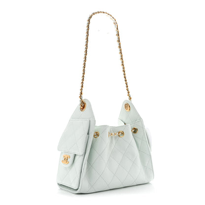 Chanel Caviar Quilted Mini Chanel 25 Handbag Light Blue 5 of 21