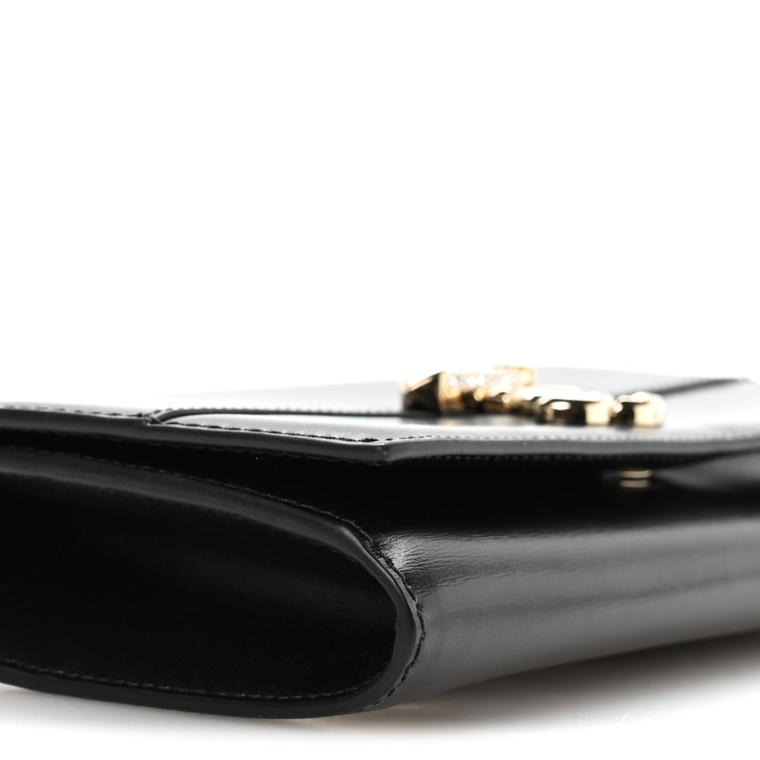 Jimmy Choo Box Calfskin Varenne Pearl Avenue Chain Clutch Black 8 of 9