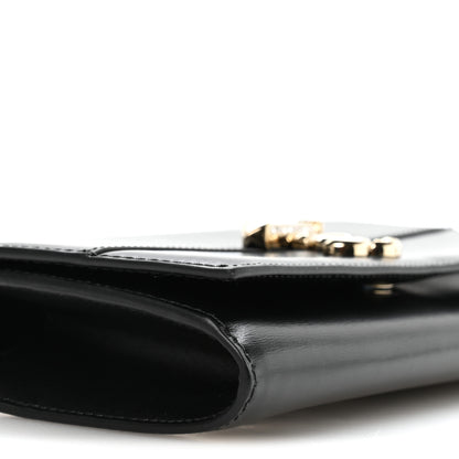 Jimmy Choo Box Calfskin Varenne Pearl Avenue Chain Clutch Black 8 of 9