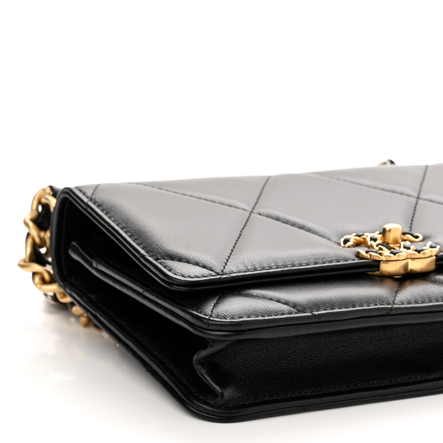 Chanel Lambskin Quilted Chanel 19 Wallet On Chain WOC Black 10 of 12