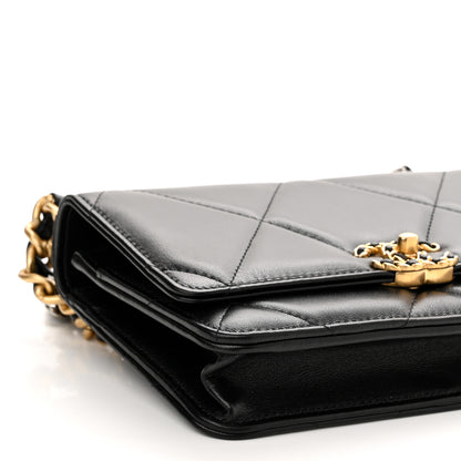 Chanel Lambskin Quilted Chanel 19 Wallet On Chain WOC Black 10 of 12