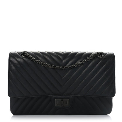 Chanel Sheepskin Chevron Quilted 2.55 Reissue 227 Flap So Black 1 of 10