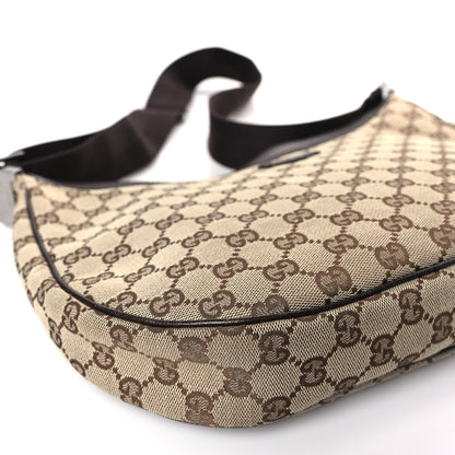 Gucci Monogram Medium Half Moon Hobo Dark Brown 8 of 9