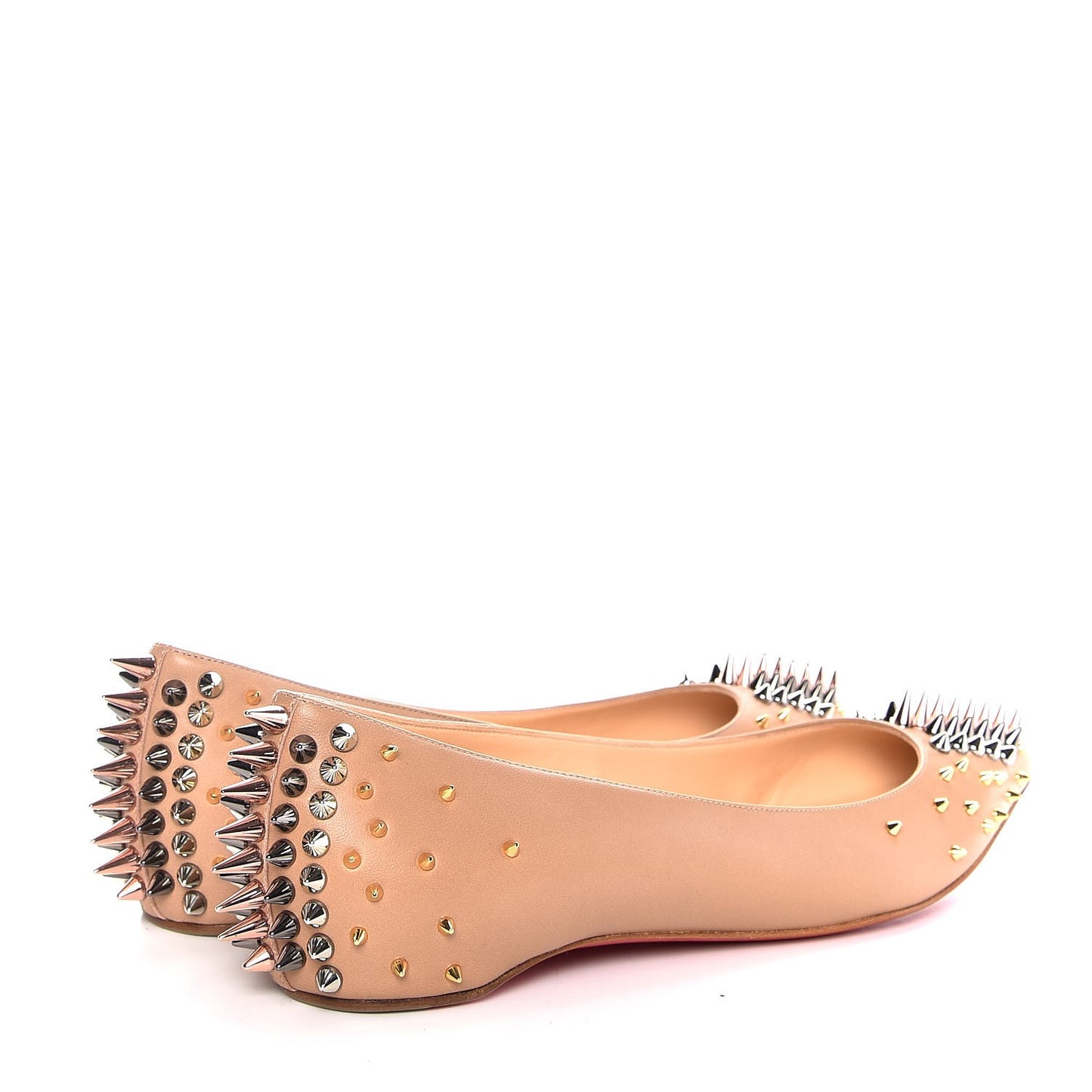 Nappa Goldoflat Spikes Flats 38.5 Nude