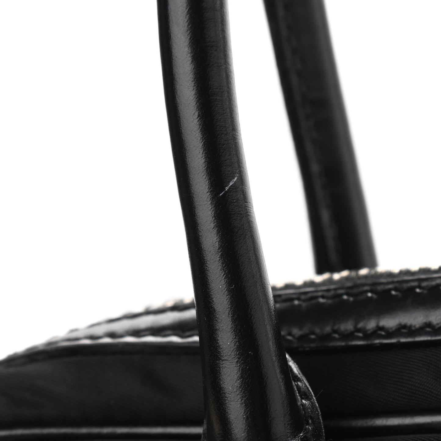 Tessuto Nylon Box Calf Bowling Bag Black