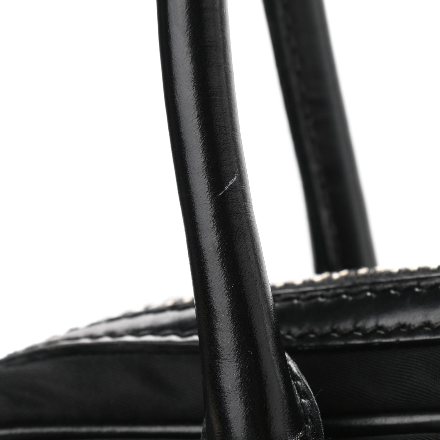 Prada Tessuto Nylon Box Calf Bowling Bag Black 12 of 14