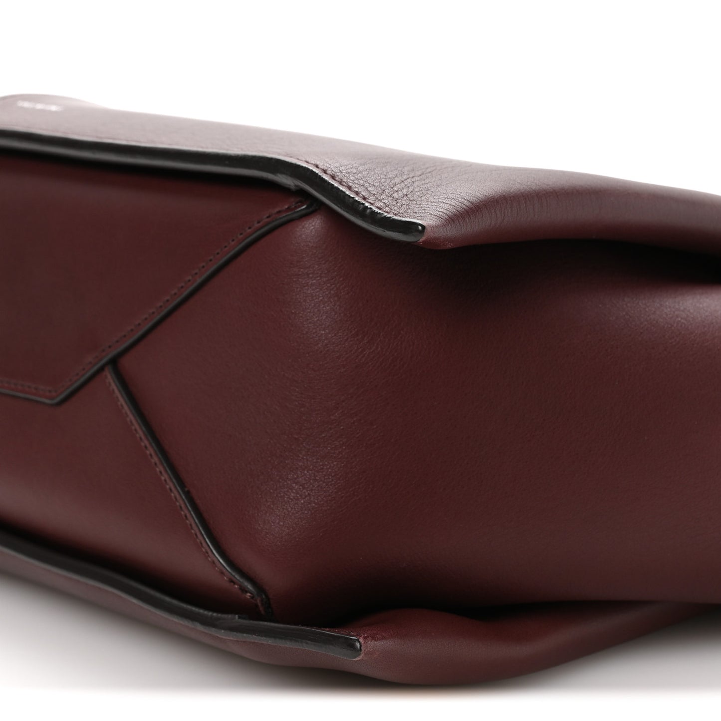 Supple Natural Calfskin Medium Tri-Fold Bag Burgundy