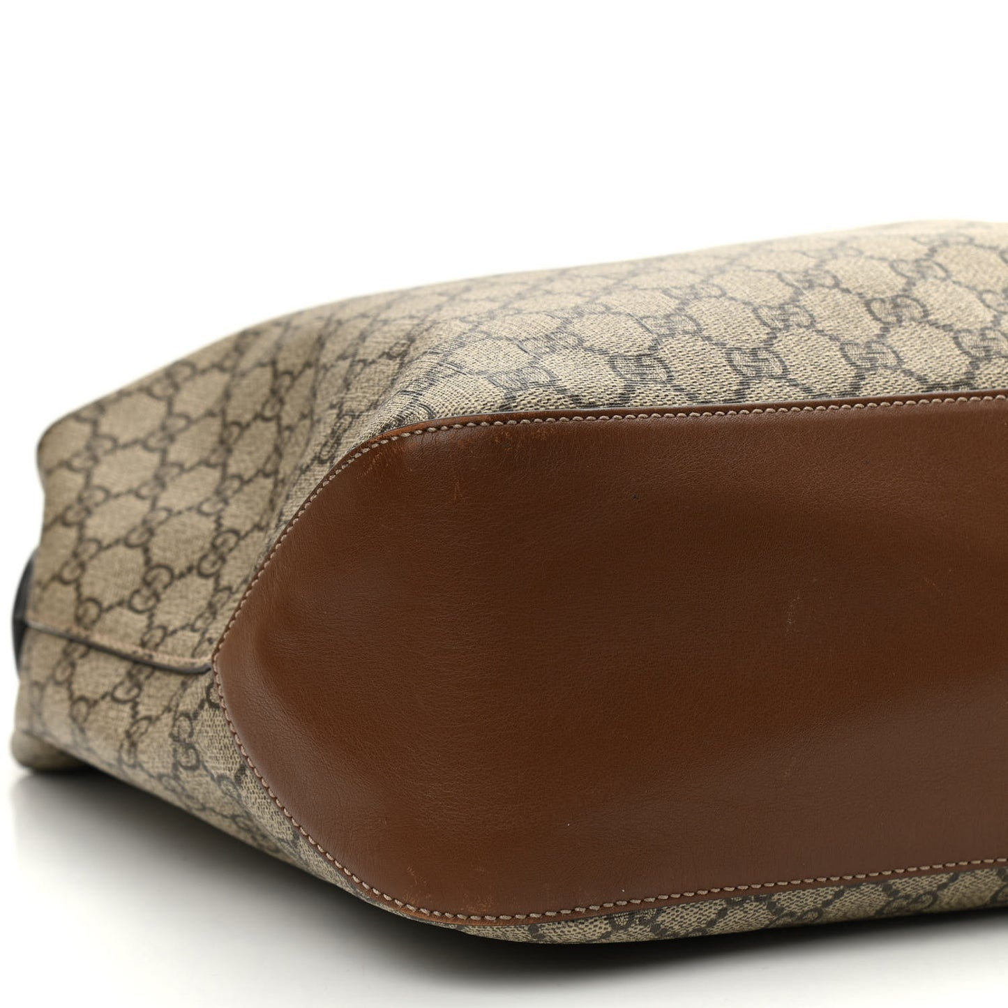 GG Supreme Monogram Large Linea A Hobo Light Brown