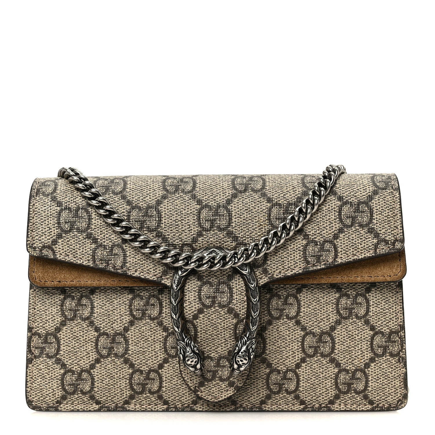 Gucci GG Supreme Monogram Super Mini Dionysus Shoulder Bag Taupe 1 of 9