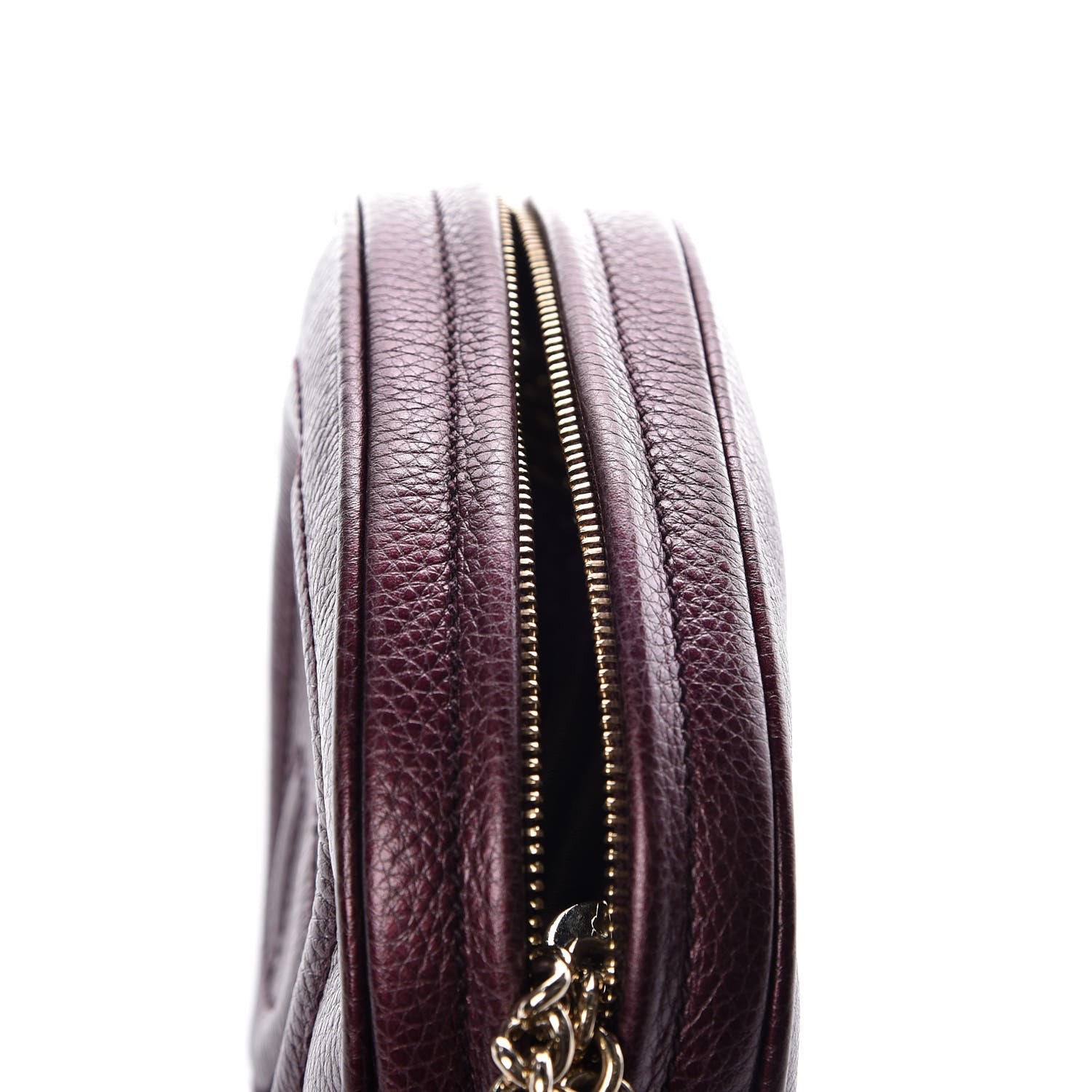 Gucci Metallic Cellarius Calfskin Mini Soho Chain Bag Classic Burgundy 10 of 11