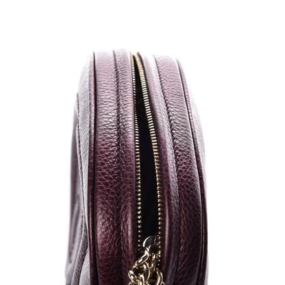 Gucci Metallic Cellarius Calfskin Mini Soho Chain Bag Classic Burgundy 10 of 11