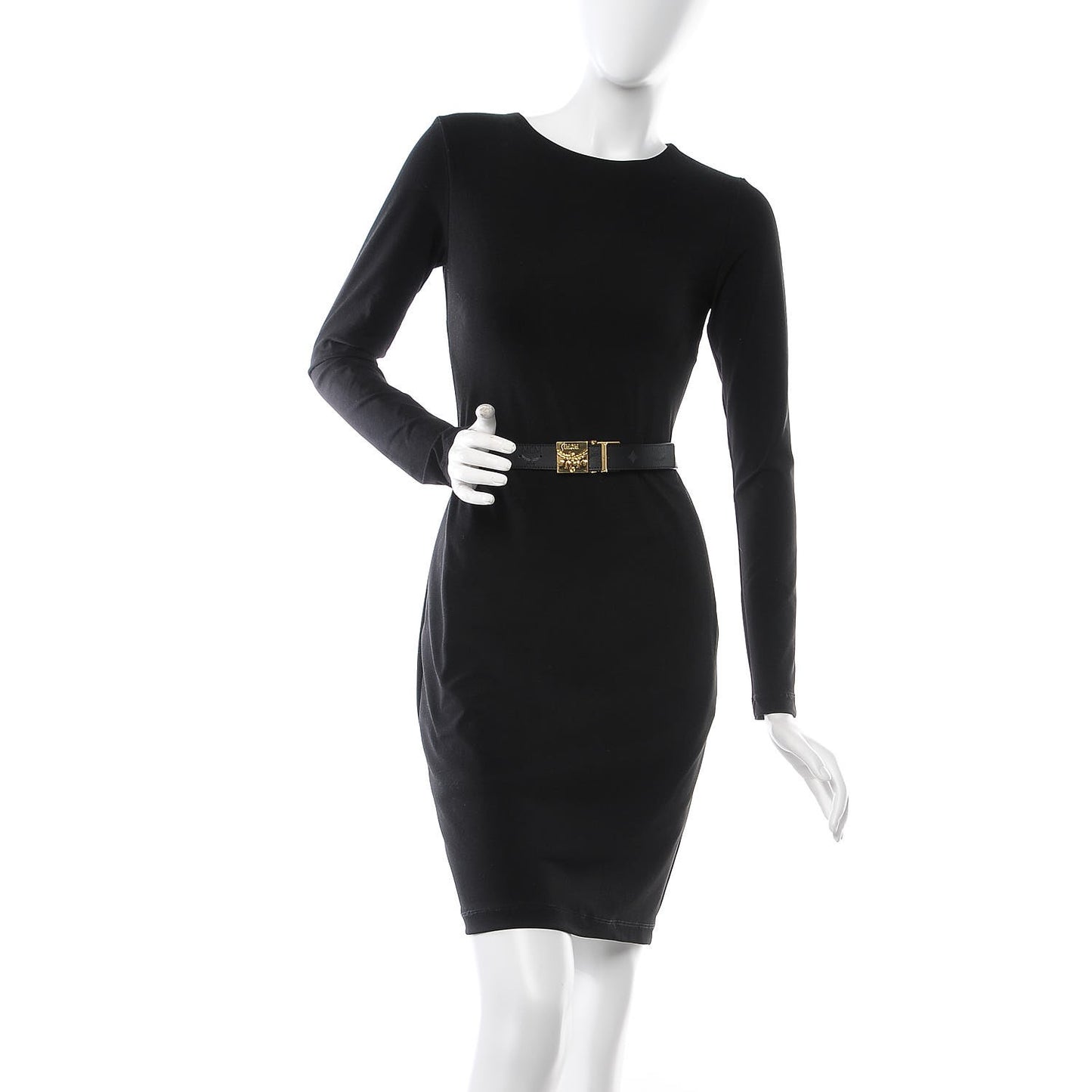 Calfskin Coated Canvas Monogram Reversible Belt Black