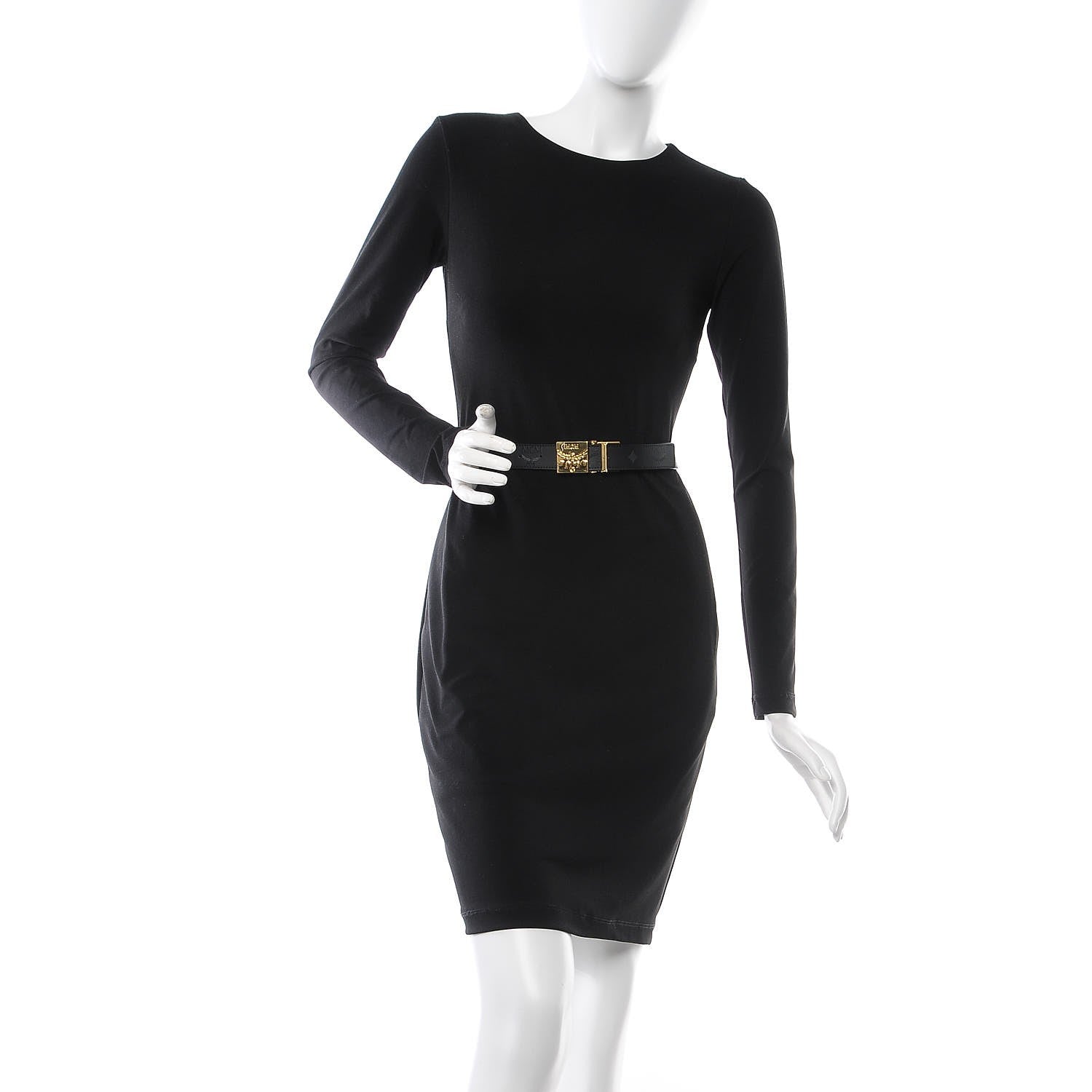 MCM Calfskin Coated Canvas Monogram Reversible Belt Black 2 of 5