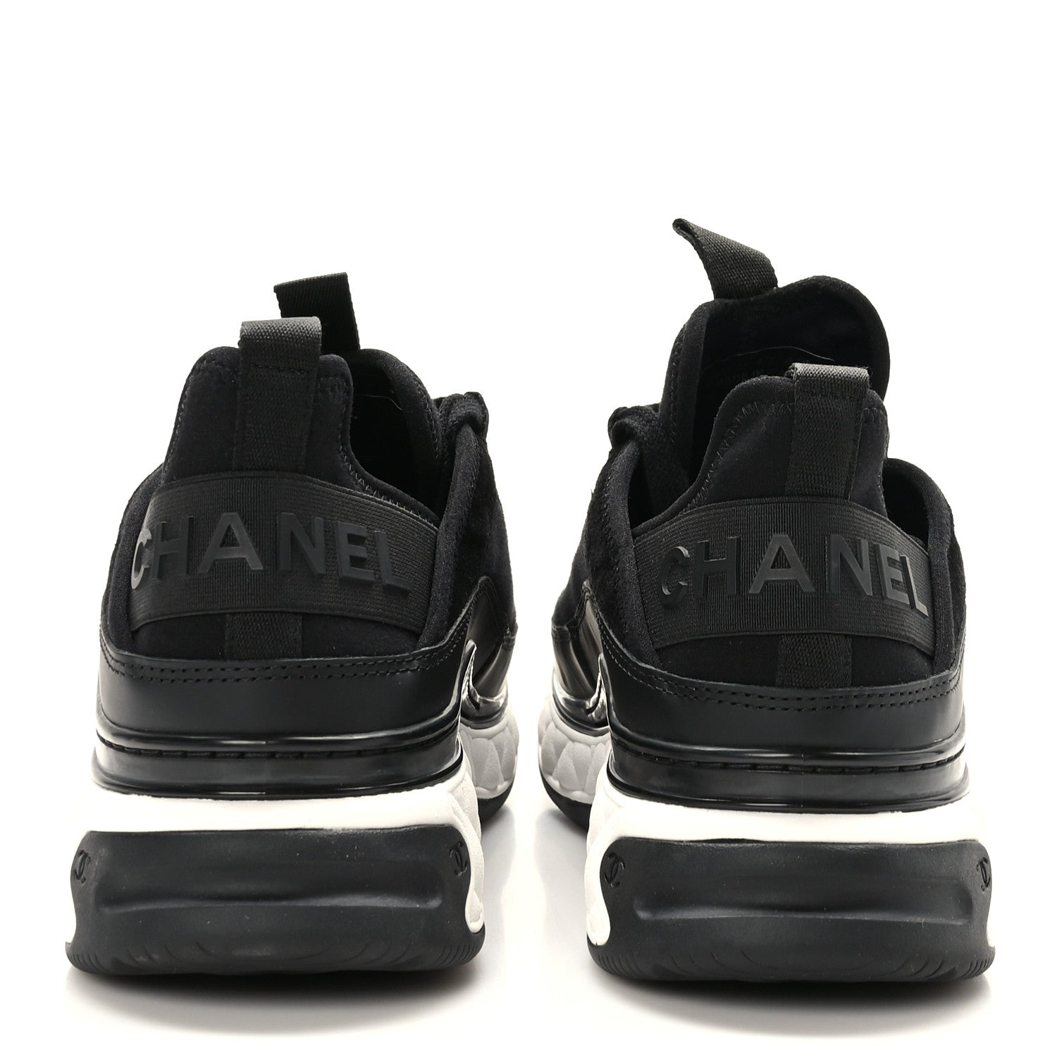 Chanel Velvet Calfskin Mixed Fibers CC Sneakers 40.5 Black 5 of 8