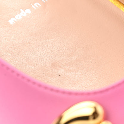 Gucci Nappa Charlotte Deva Horsebit Chain Embellished Flats 37 Pink Tropical Flower 9 of 10