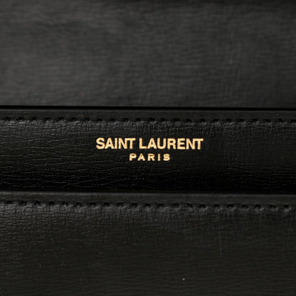 Saint Laurent Smooth Calfskin Medium Monogram Sunset Satchel Black 7 of 14