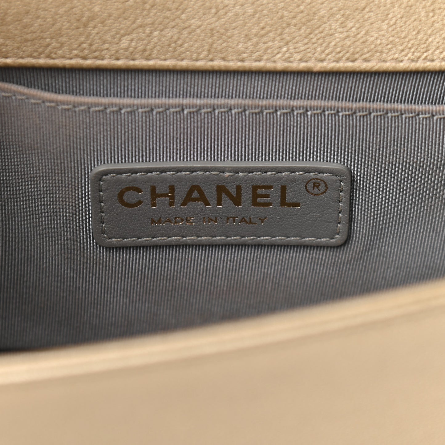 Metallic Lambskin Small Golden CC Boy Flap Dark Gold