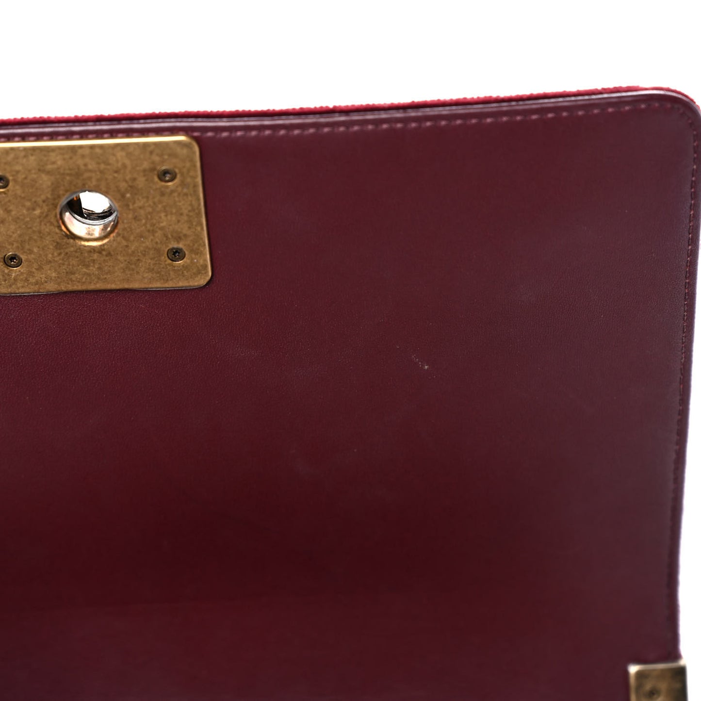 Velvet Chevron Quilted Medium Boy Flap Burgundy